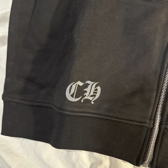 Chrome Hearts Black Horeshoe Cross Sleeve Zip Up Hoodie Size Large - Picture 4 of 5